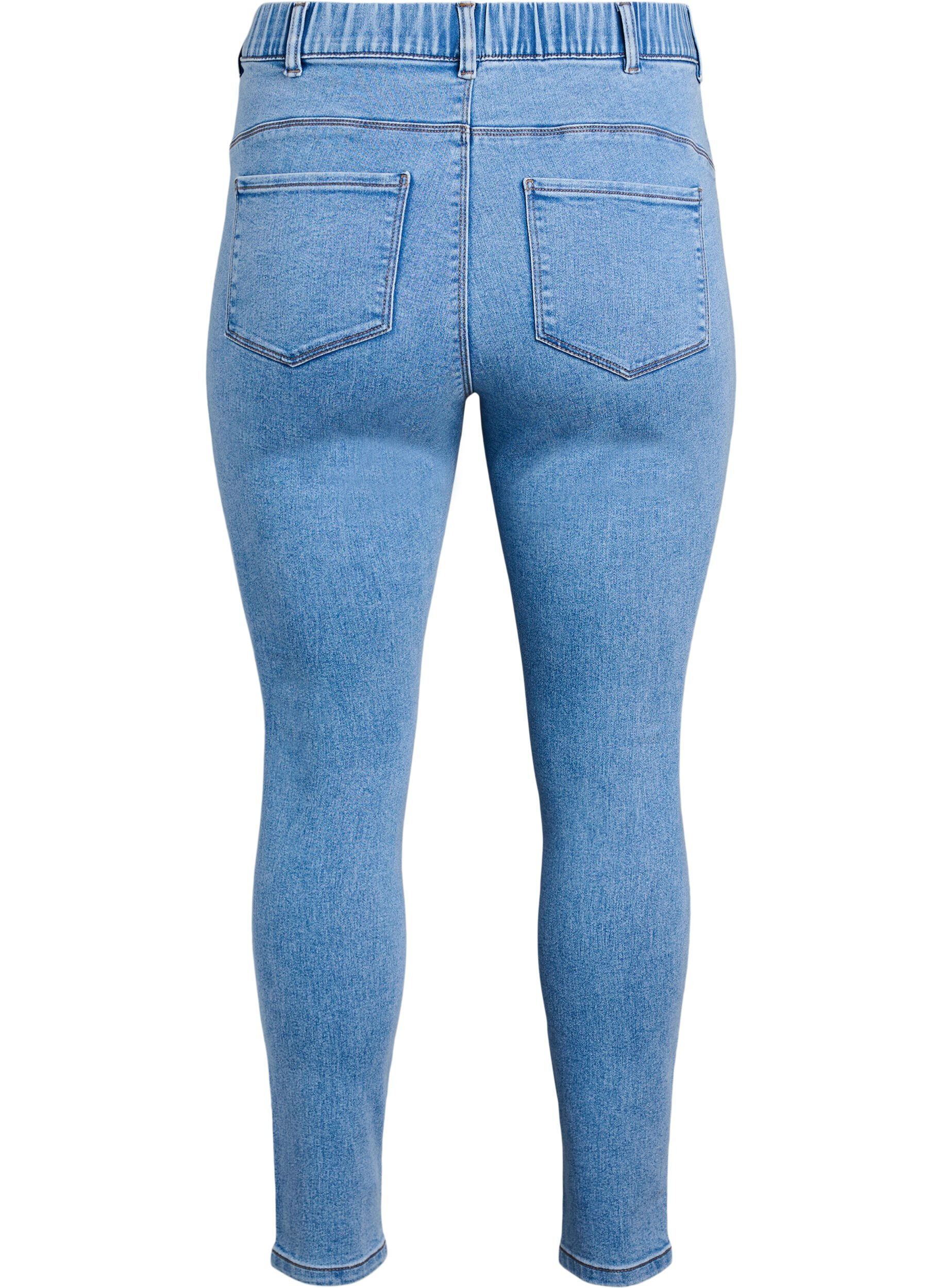 ZizziJeggings med h&oslash;j talje, Bl&aring;, Packshot image number 1