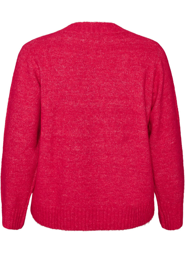 Striktr&oslash;je med V-hals, Lyser&oslash;d, Packshot image number 1