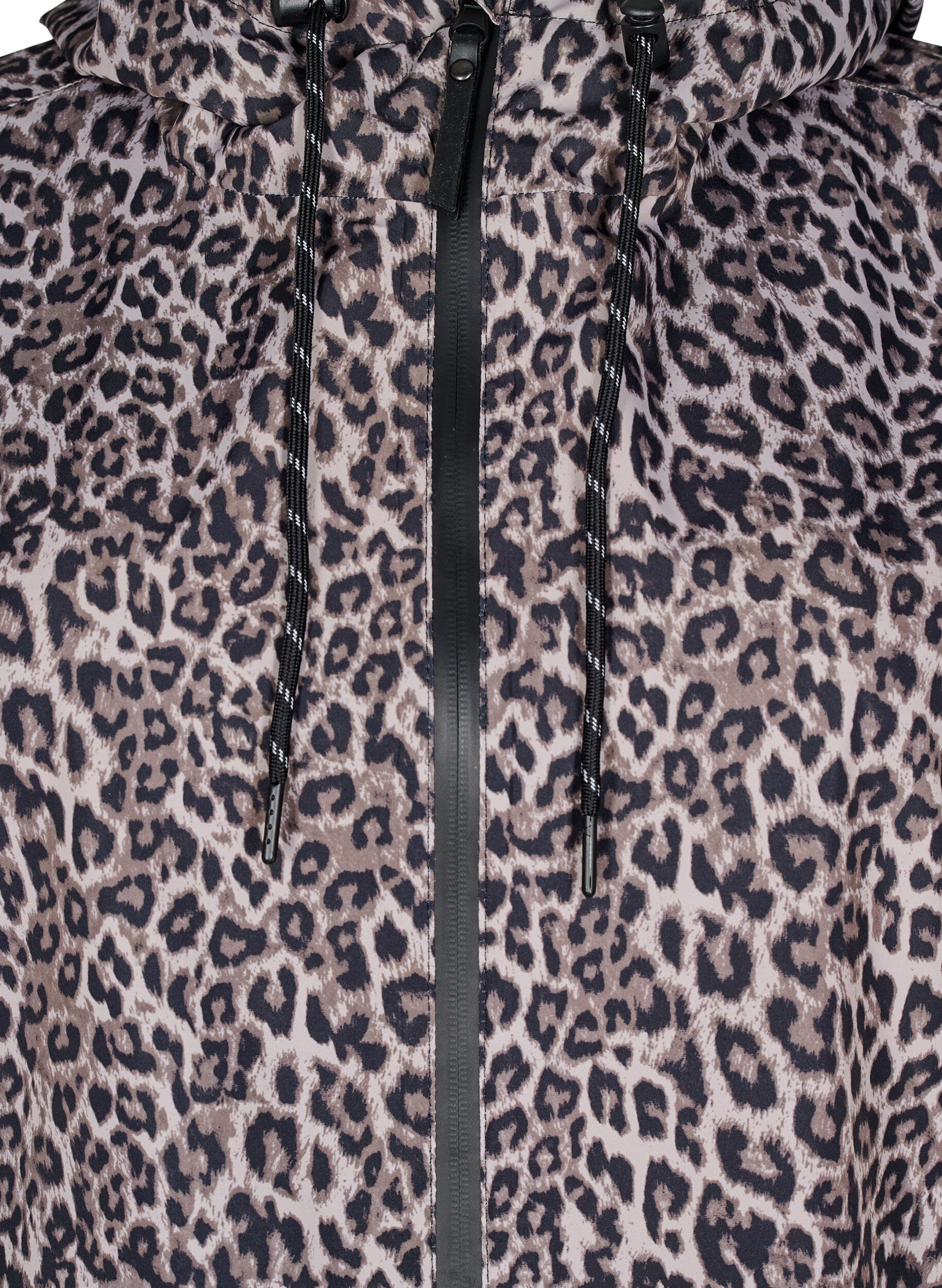 ZizziRegnjakke med lommer og h&aelig;tte, Brun, Packshot image number 2