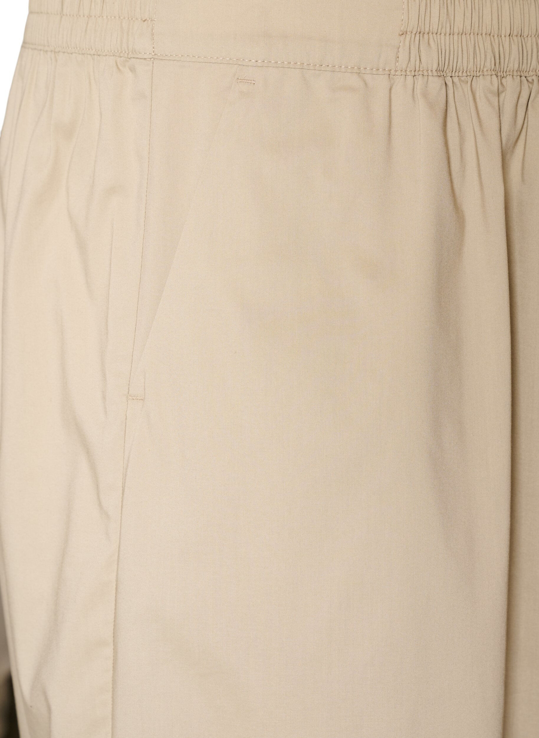 ZizziBallonbukser med lommer og elastisk linning, Beige, Packshot image number 2