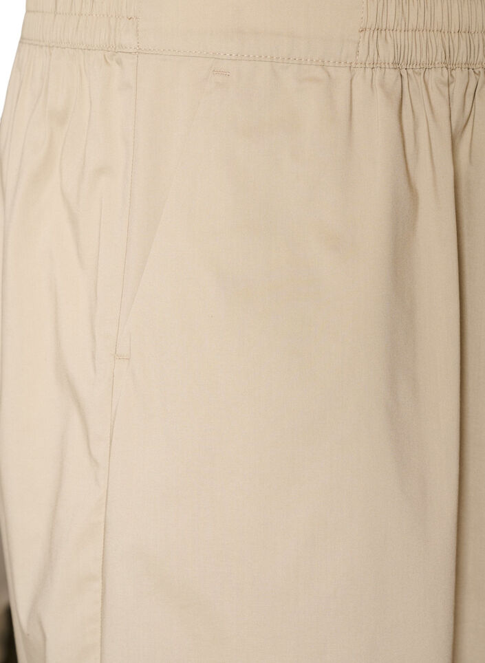 Ballonbukser med lommer og elastisk linning, Beige, Packshot image number 2