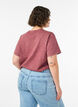 T-shirt i bomuld med frontprint og vasket look, R&oslash;d, Model image number 2
