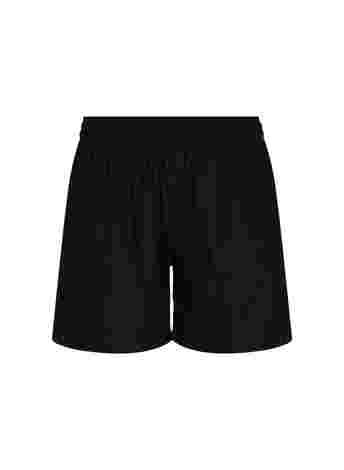 Løse shorts i bomuldsmix med hør