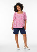 Viskosebluse med paisleyprint og firkantet udsk&aelig;ring, Lyser&oslash;d, Model image number 1