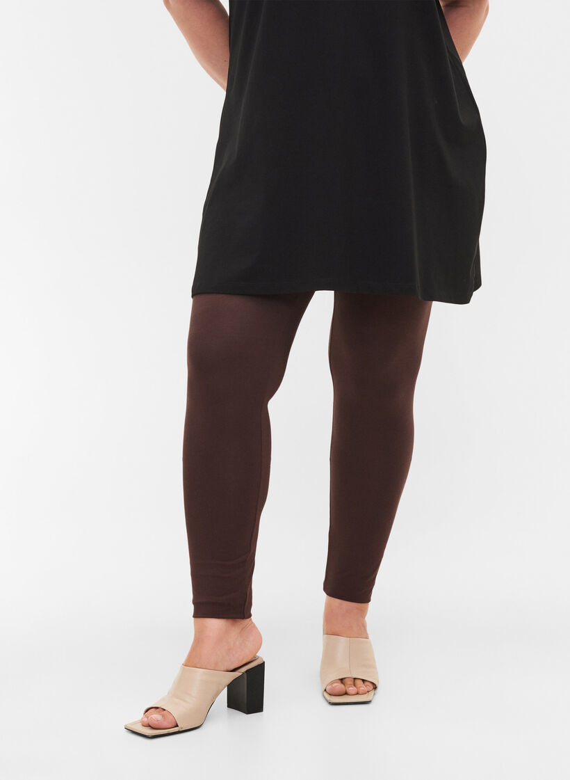 Basis leggings i viskose, Brun, Model image number 3