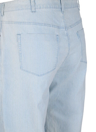 Straight fit Vera jeans med ankellængde, Light Blue Stripe, Packshot image number 3