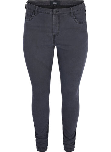 Højtaljede super slim Amy jeans, Grey Denim, Packshot image number 0