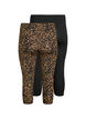 2-pak leggings i 3/4 l&aelig;ngde, Sort, Packshot image number 1