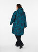 Regnjakke med print, Deep Teal Black, Model image number 1
