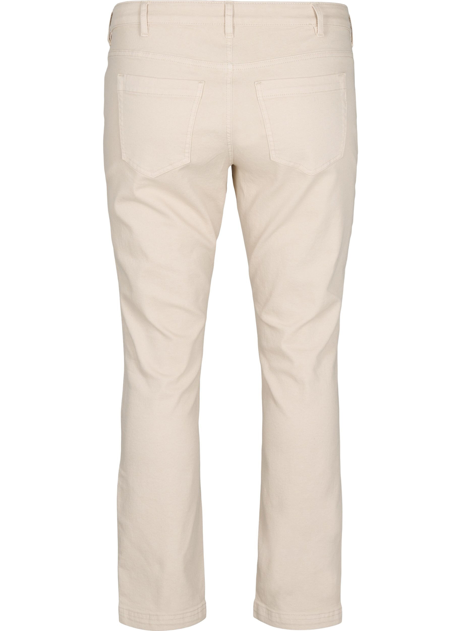 Zizzi Slim fit Emily jeans med regul&aelig;r talje, Beige, Packshot image number 1