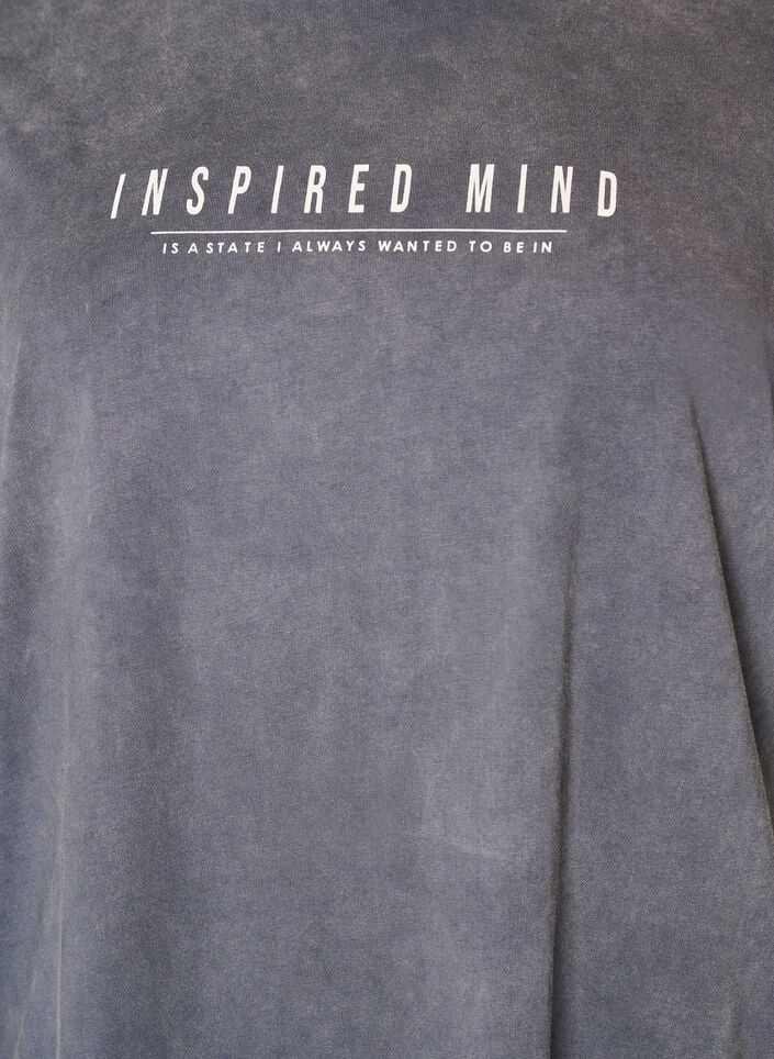 L&oslash;s T-shirtkjole med vasket look, Gr&aring;, Packshot image number 2