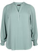 Bluse med smock og v-udskæring, Chinois Green, Packshot image number 0