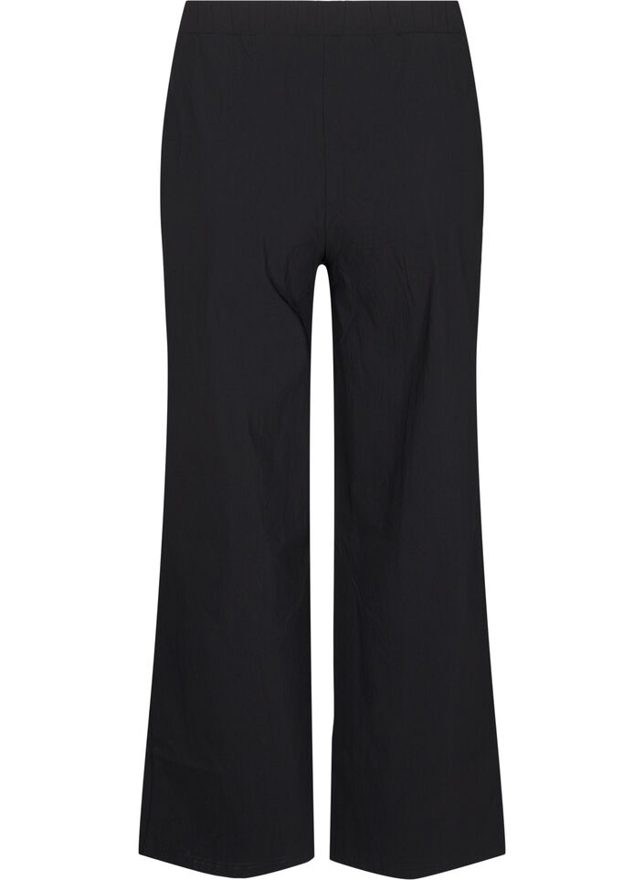 Bukser med vidde og elastik i taljen, Sort, Packshot image number 1