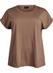 Kort&aelig;rmet t-shirt i bomuldsblanding, Brun, Packshot image number 0