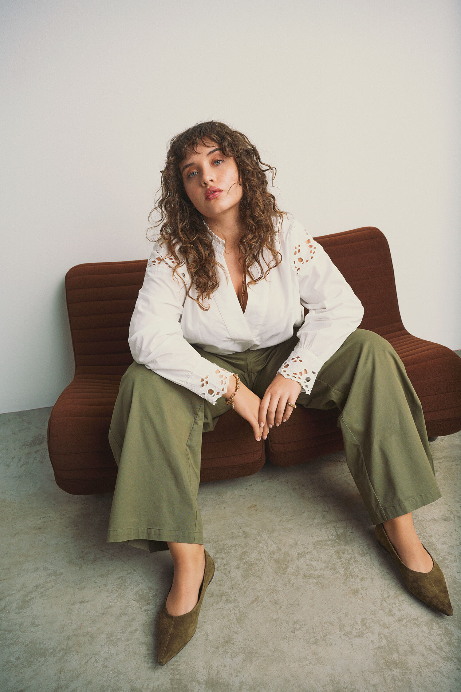 Zizzi Look med broderie anglaise-detaljer, , Model