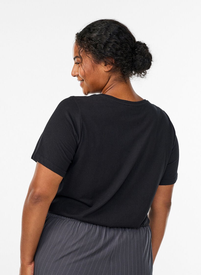T-shirt med motiv, Sort, Model image number 2