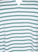 Bomulds t-shirt med striber og v-hals, B.White/SeaP.Stripes, Packshot image number 2