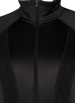 Sportscardigan med lynlås og høj hals, Black, Packshot image number 2
