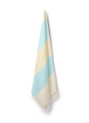 Stribet hammam håndklæde med frynser, Brook Green Comb, Packshot image number 0