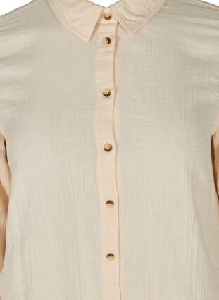 Lang bomulds skjorte med en klassisk  krave, Mother Of Pearl, Packshot image number 3