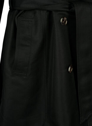 Kort trenchcoat med bælte, Black, Packshot image number 3