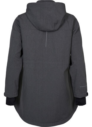 Softshell jakke med aftagelig hætte, Dark Grey Melange, Packshot image number 1