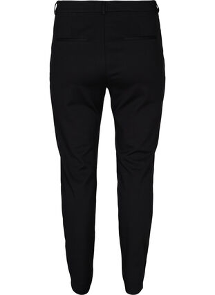 Tætsiddende bukser med lommer og lynlås, Black, Packshot image number 1