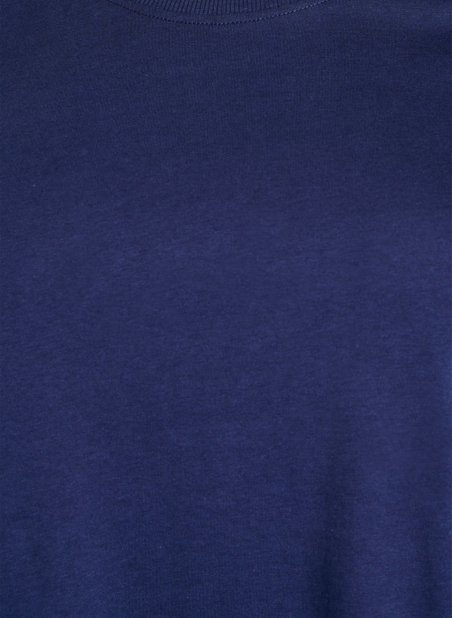 ZizziBasis t-shirt i bomuld med rund hals, Bl&aring;, Packshot image number 2