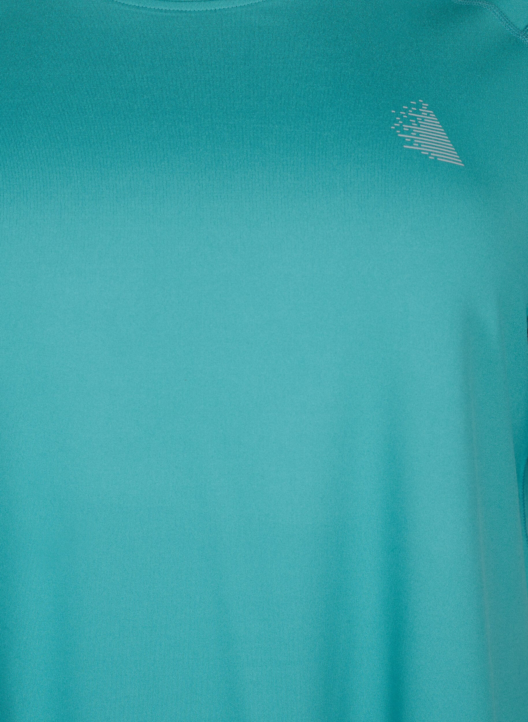 Zizzi Kort&aelig;rmet tr&aelig;nings t-shirt med rund hals, Green-Blue Slate, Packshot image number 2