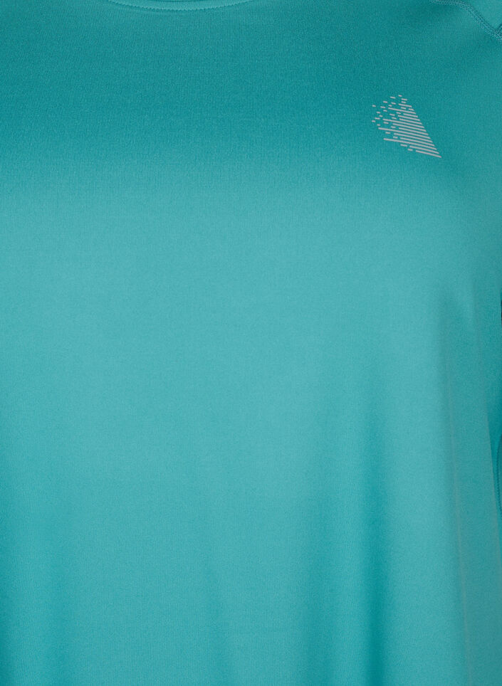 Kortærmet trænings t-shirt med rund hals, Green-Blue Slate, Packshot image number 2
