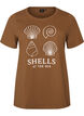 T-shirt i bomuld med printmotiv, Brun, Packshot image number 0