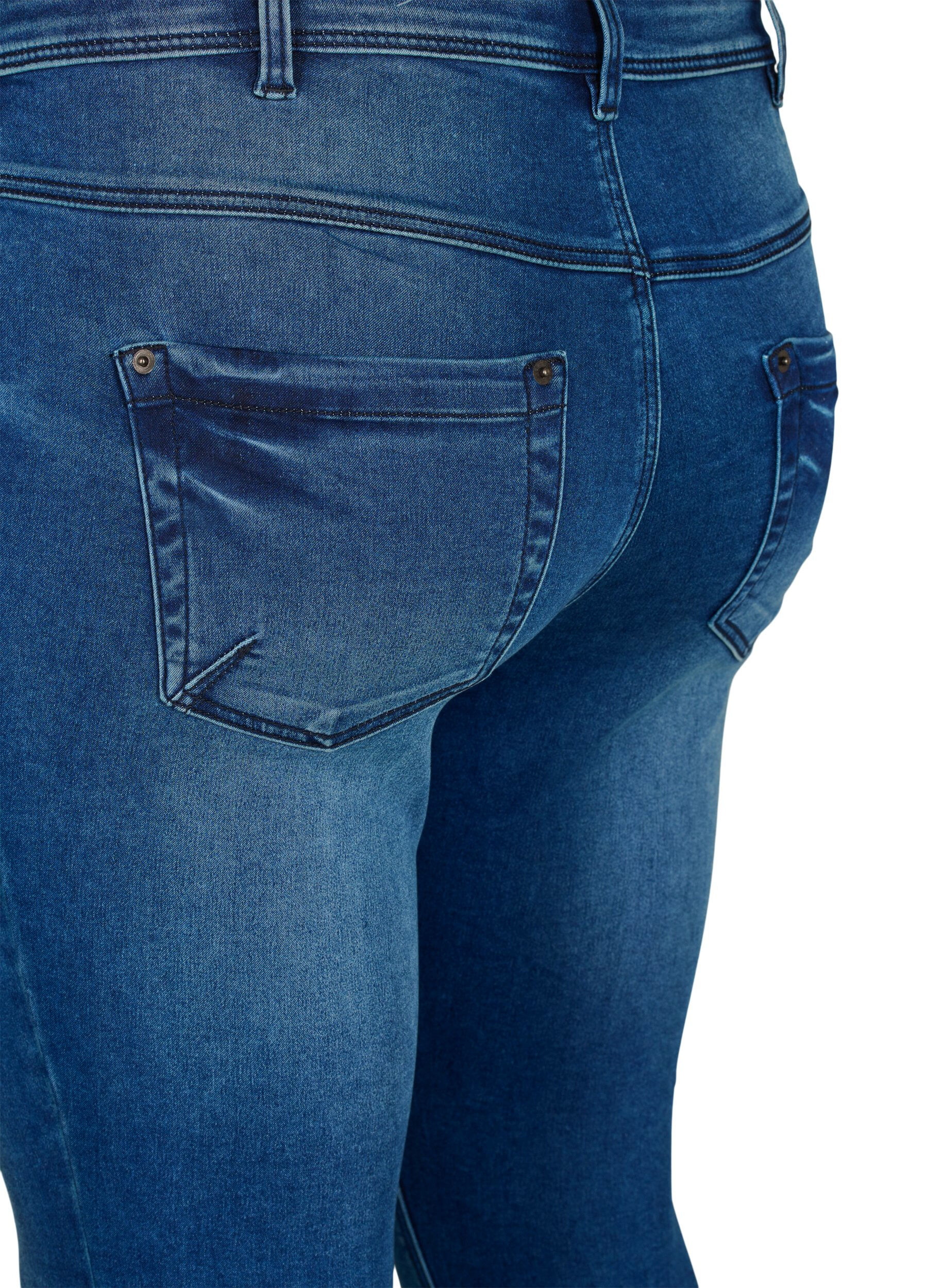 ZizziCropped Amy jeans med lynl&aring;sdetalje, Bl&aring;, Packshot image number 1
