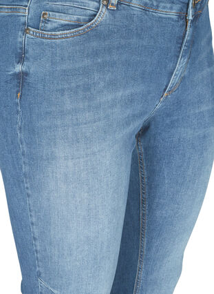 Sanna jeans med slids ved foden, Dark blue denim, Packshot image number 2