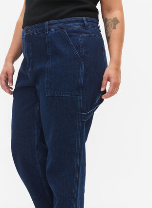 Straight fit cargo jeans, Dark blue, Model image number 3