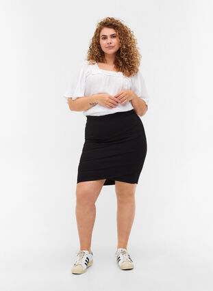 Kort tætsiddende nederdel, Black, Model image number 3