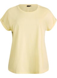 Kort&aelig;rmet t-shirt i bomuldsblanding, Gul