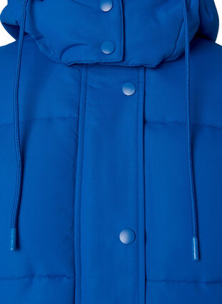 Lang puffer jakke med lommer og hætte, French Blue, Packshot image number 2