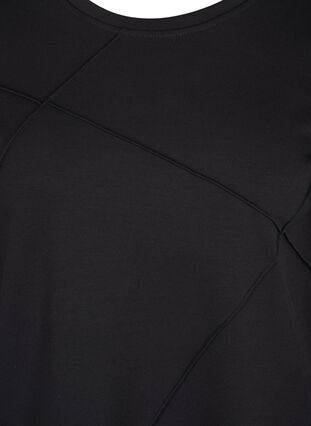 Langærmet sweatbluse med rund hals, Black, Packshot image number 2