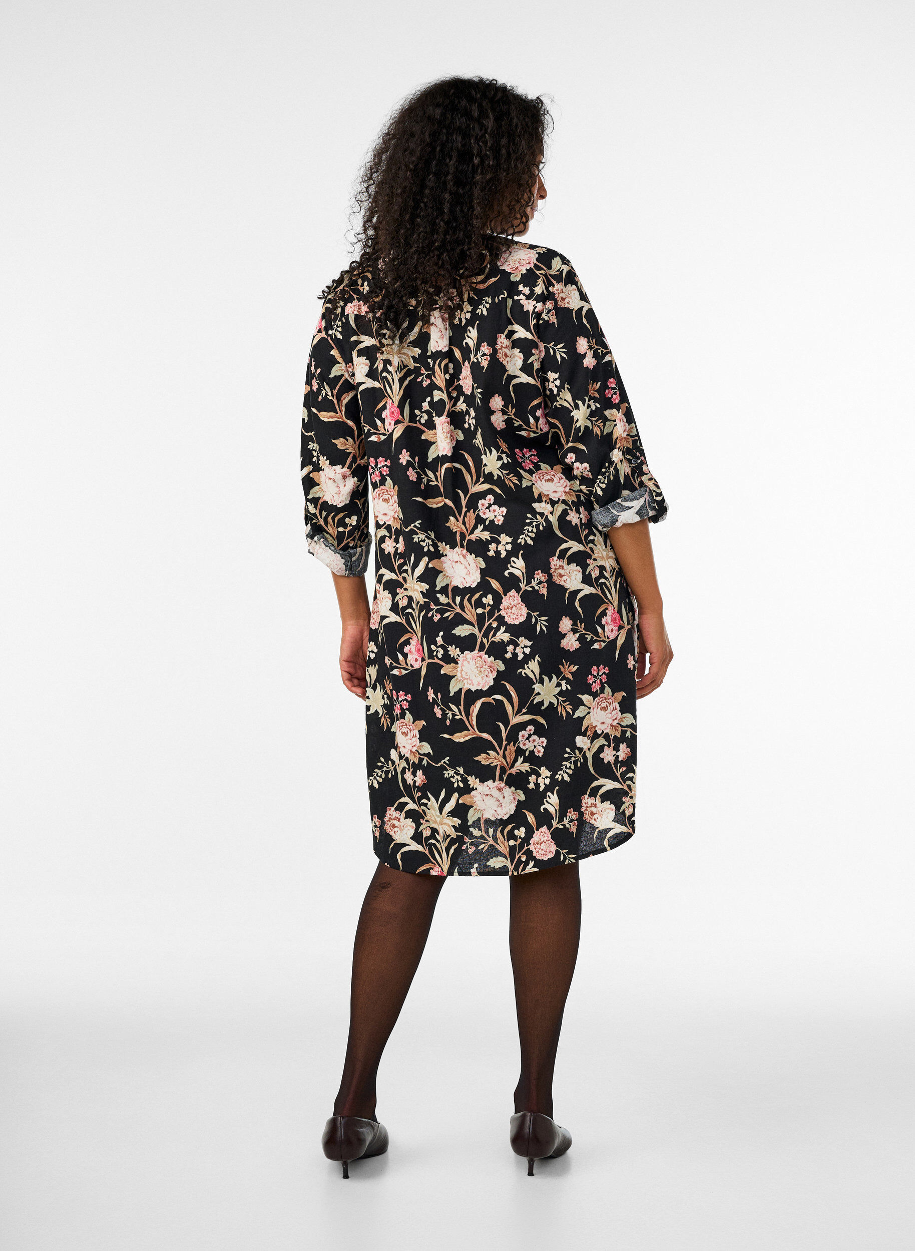 ZizziLang skjorte i h&oslash;r og viskose, Sort, Model image number 2