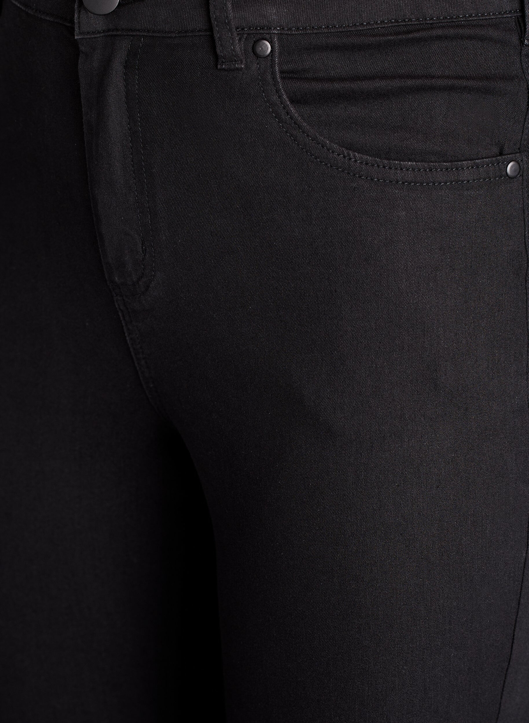 Zizzi Amy jeans med h&oslash;j talje og super slim fit, Sort, Packshot image number 2