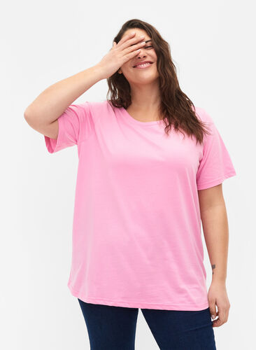 FLASH - T-shirt med rund hals, Begonia Pink, Model image number 0
