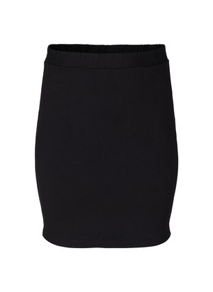 Ensfarvet tætsiddende nederdel, Black, Packshot image number 0