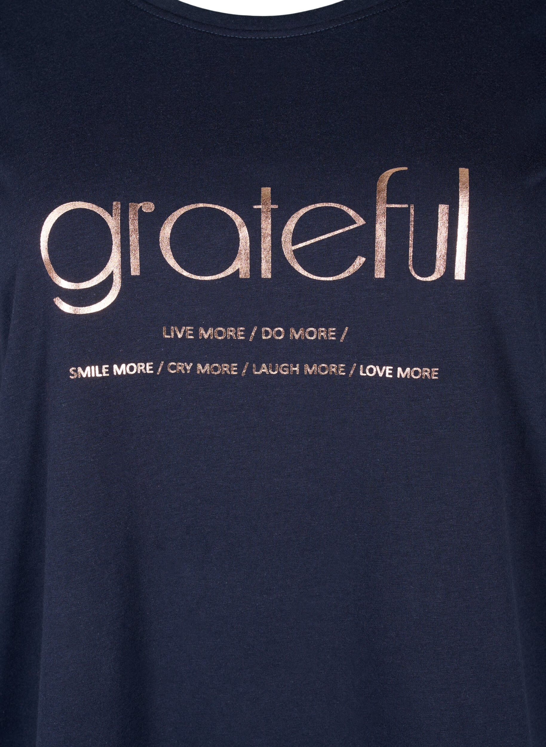 Zizzi FLASH - T-shirt med motiv, Navy Bl Rose Gold, Packshot image number 2