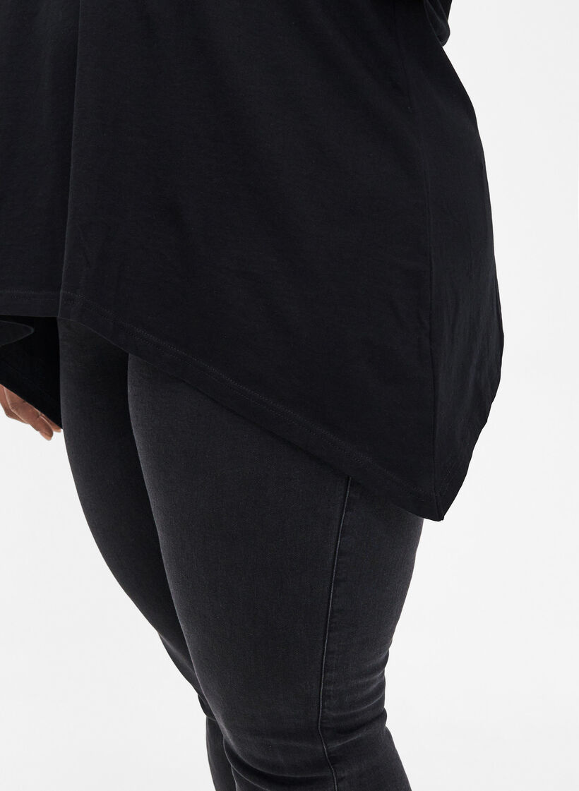 Bomulds t-shirt med korte &aelig;rmer, Black W. Sun, Model image number 2