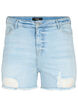 Denimshorts med sliddetaljer, Light Blue Denim, Packshot image number 0