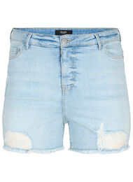 Denimshorts med sliddetaljer, Light Blue Denim