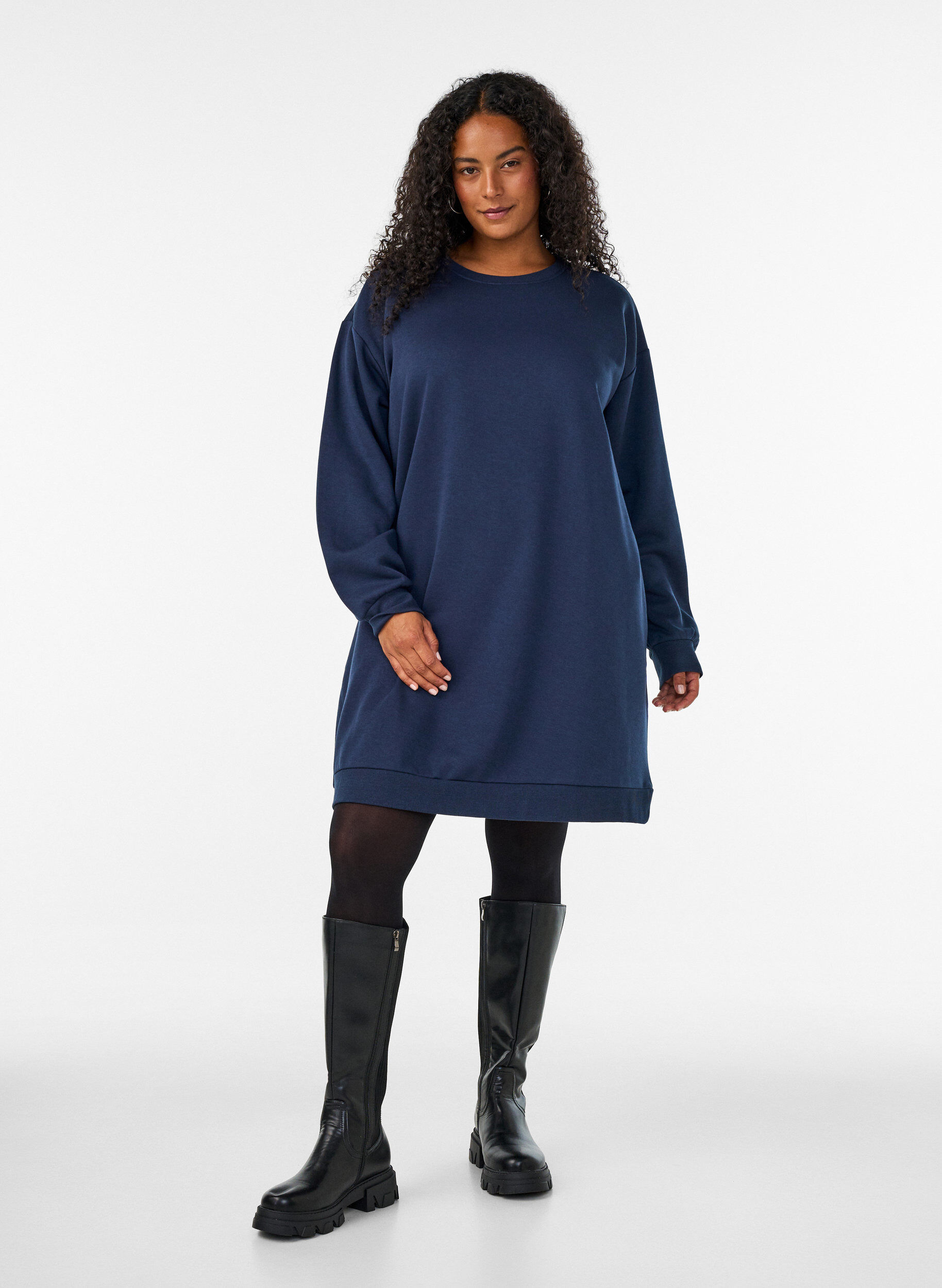 ZizziL&oslash;s sweatkjole med lommer, Bl&aring;, Model image number 1