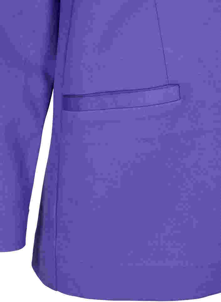 Enkel blazer med knaplukning, Ultra Violet, Packshot image number 3