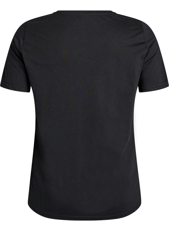 T-shirt med motiv, Sort, Packshot image number 1