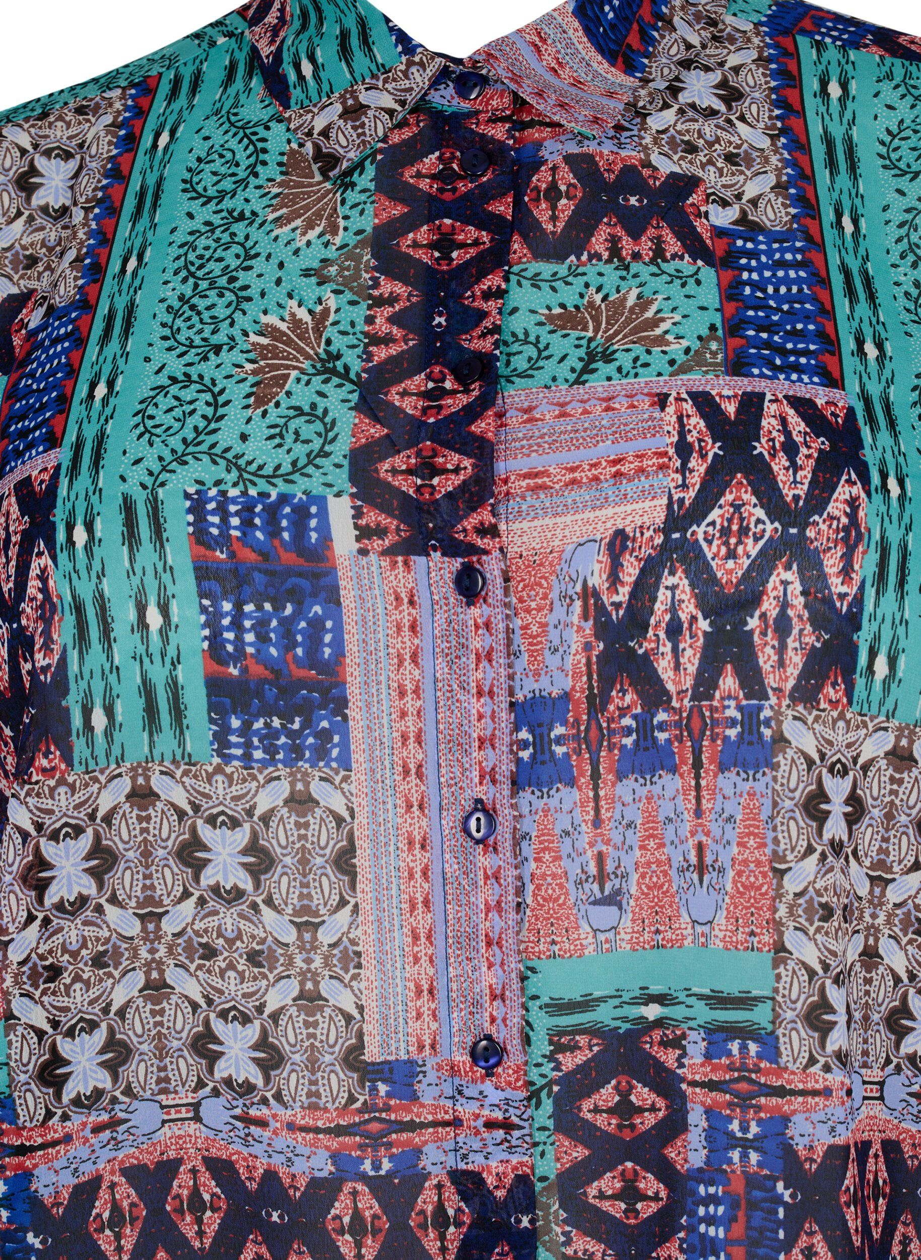 Zizzi FLASH - Lang&aelig;rmet skjorte med print, Multi Ethnic , Packshot image number 2